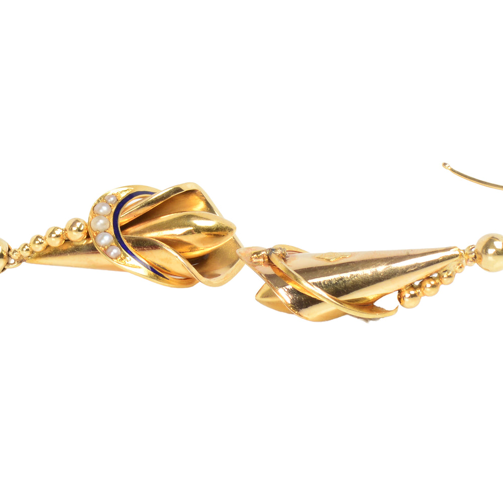 
                      
                        RESERVED for AT - Victorian Gold Calla Lilly Flower Motif Earrings
                      
                    