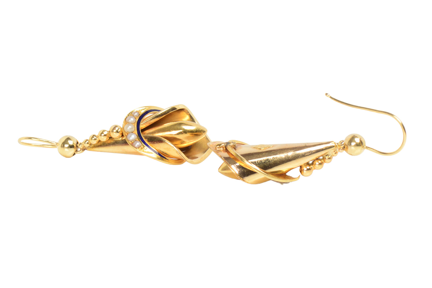 RESERVED for AT - Victorian Gold Calla Lilly Flower Motif Earrings