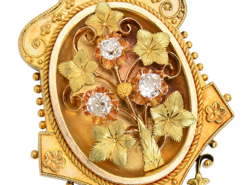 Springtime - Victorian Diamond Floral Pendant