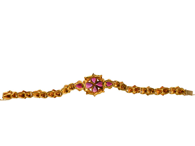 Antique Victorian Garnet Bracelet in Box