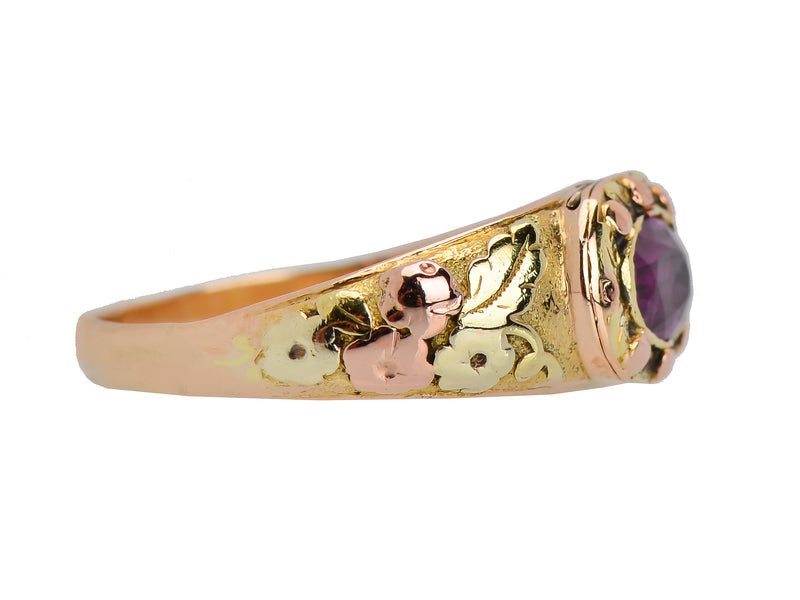 Georgian Secret Locket Garnet Ring
