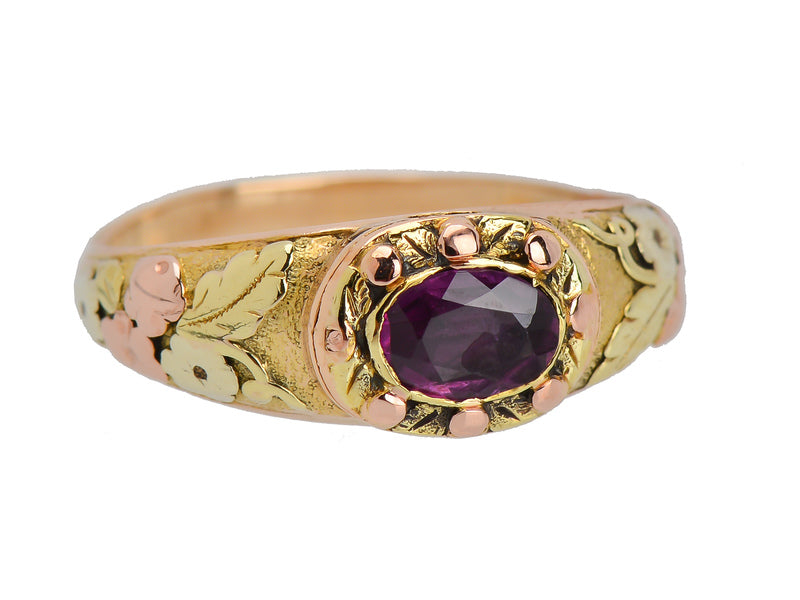 Georgian Secret Locket Garnet Ring