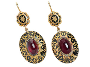 In Tribute - Victorian Garnet In Memory Earrings
