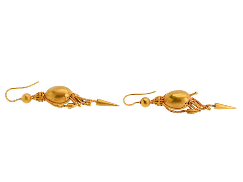 Victorian Gold Fringe Earrings in 15k