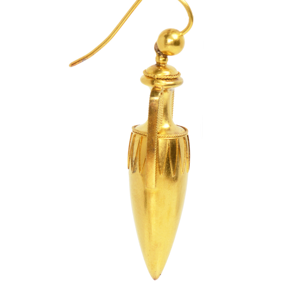 
                      
                        Ancient Evenings - Victorian Gold Urn Antique Earrings in Box
                      
                    