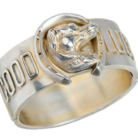 Good Luck Victorian Dog & Horseshoe Bangle