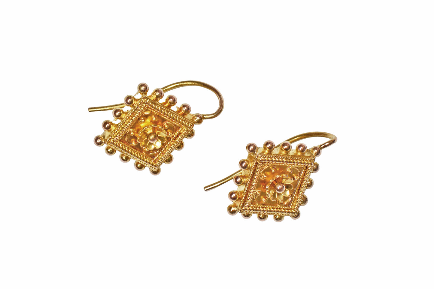 Victorian Revival Gold Earrings of the 1870s