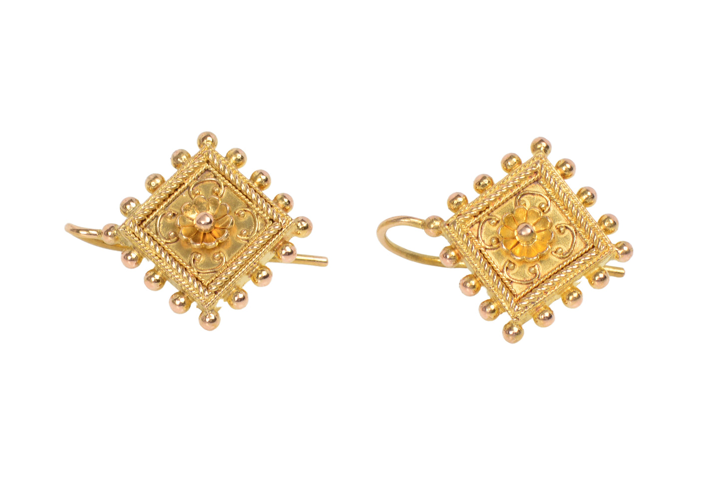 Victorian Revival Gold Earrings of the 1870s