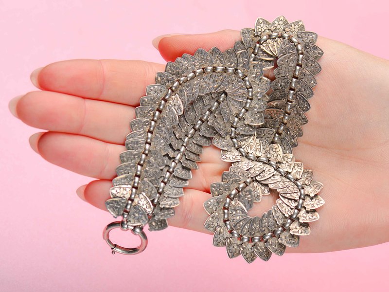 Silver Bouquet - Victorian Collar Necklace