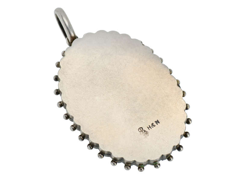 Sunflower Scene - Victorian Silver Locket 1881