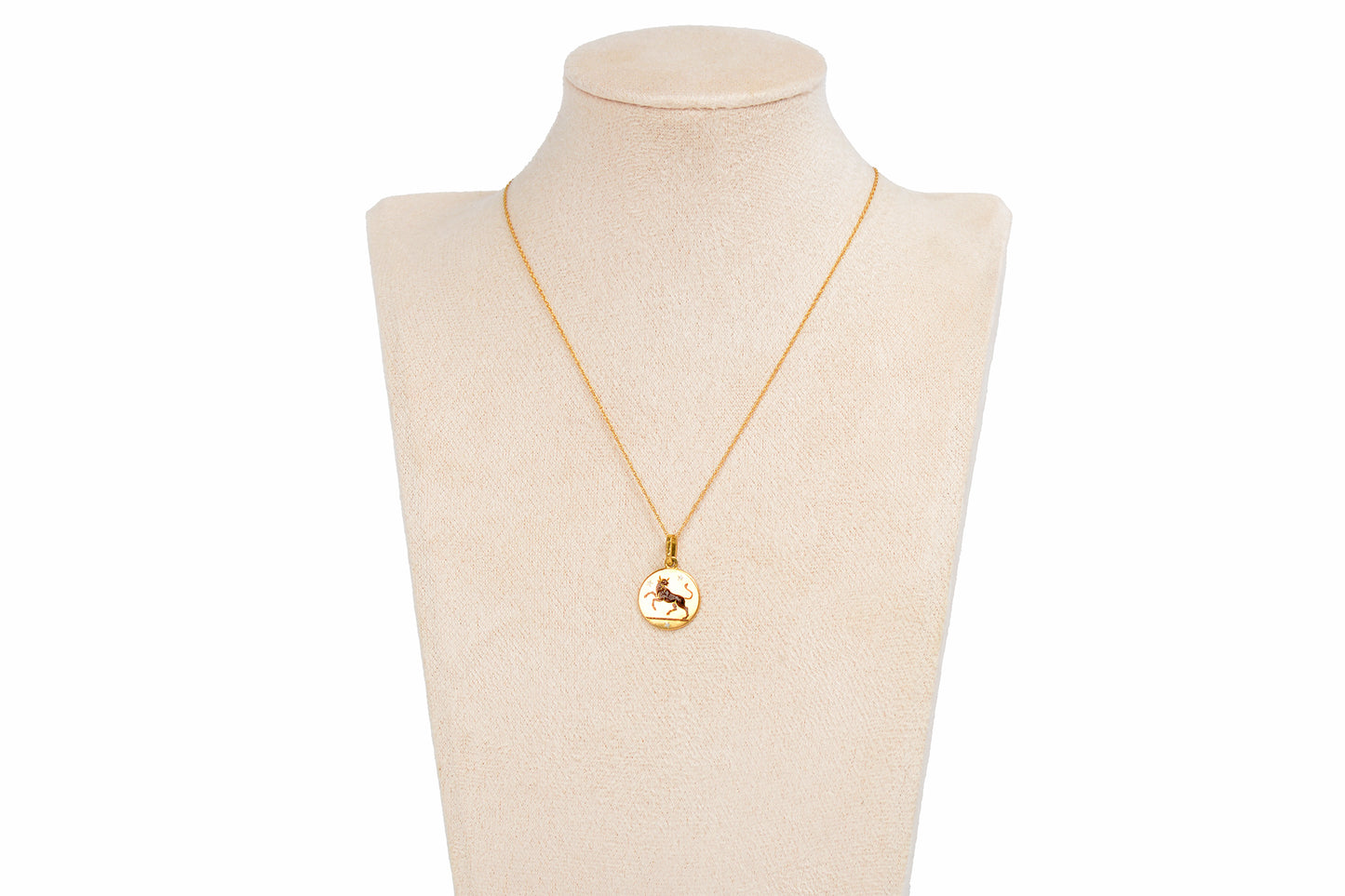 Taurus Zodiac French 18k Gold Enamel Charm