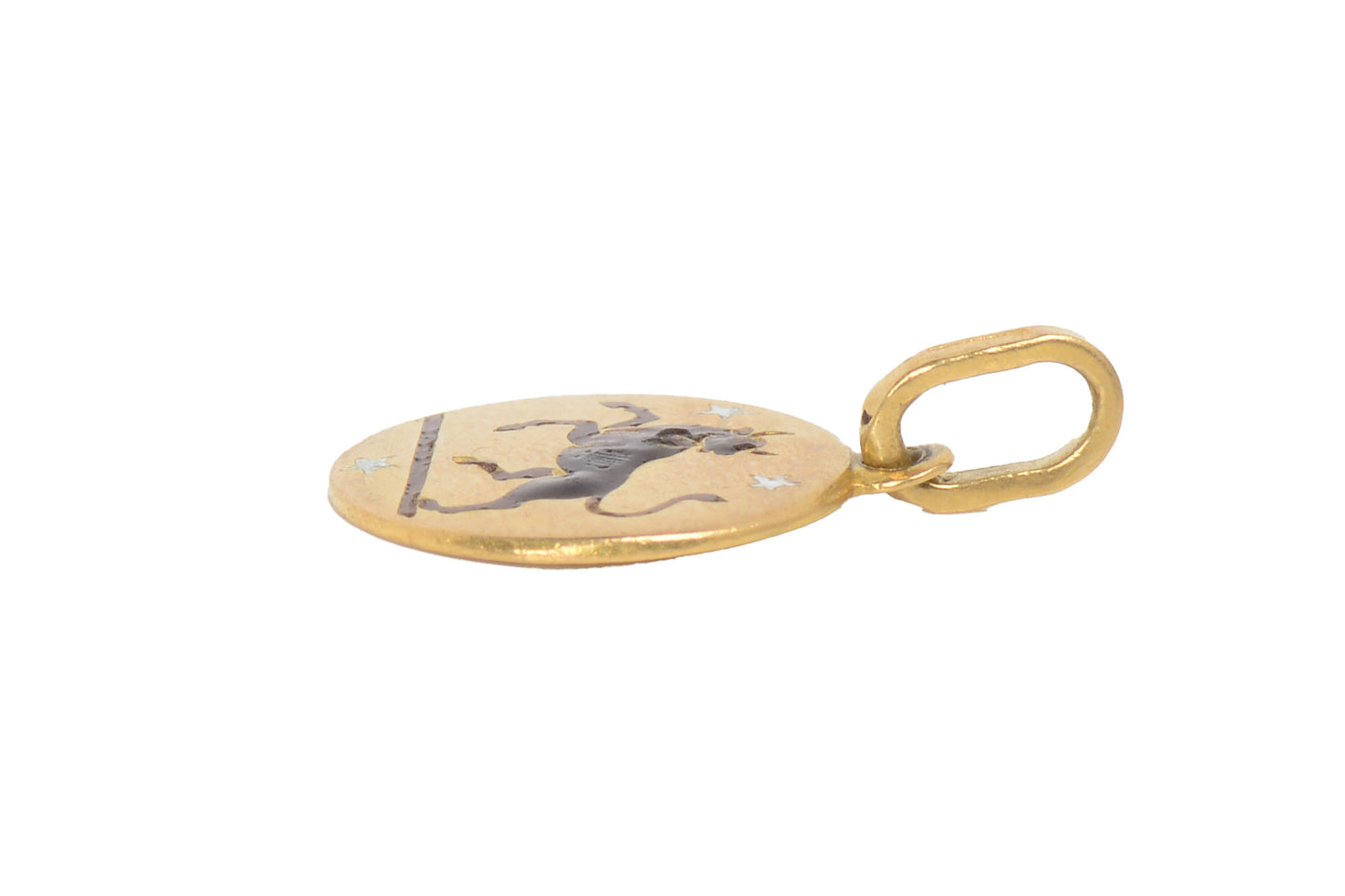 Taurus Zodiac French 18k Gold Enamel Charm
