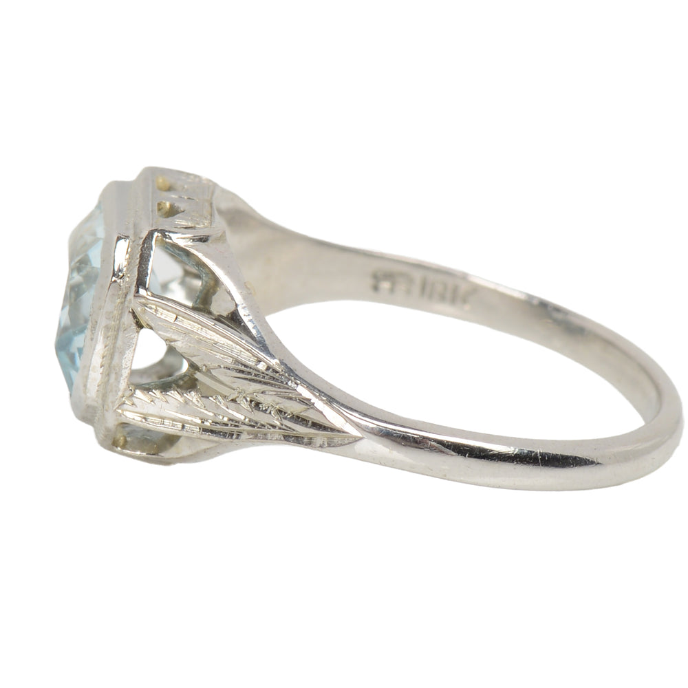 
                      
                        Vintage Aquamarine 14k White Gold Ring c. 1930
                      
                    
