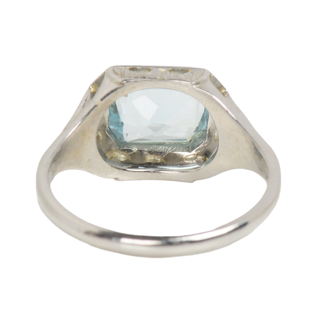 
                      
                        Vintage Aquamarine 14k White Gold Ring c. 1930
                      
                    