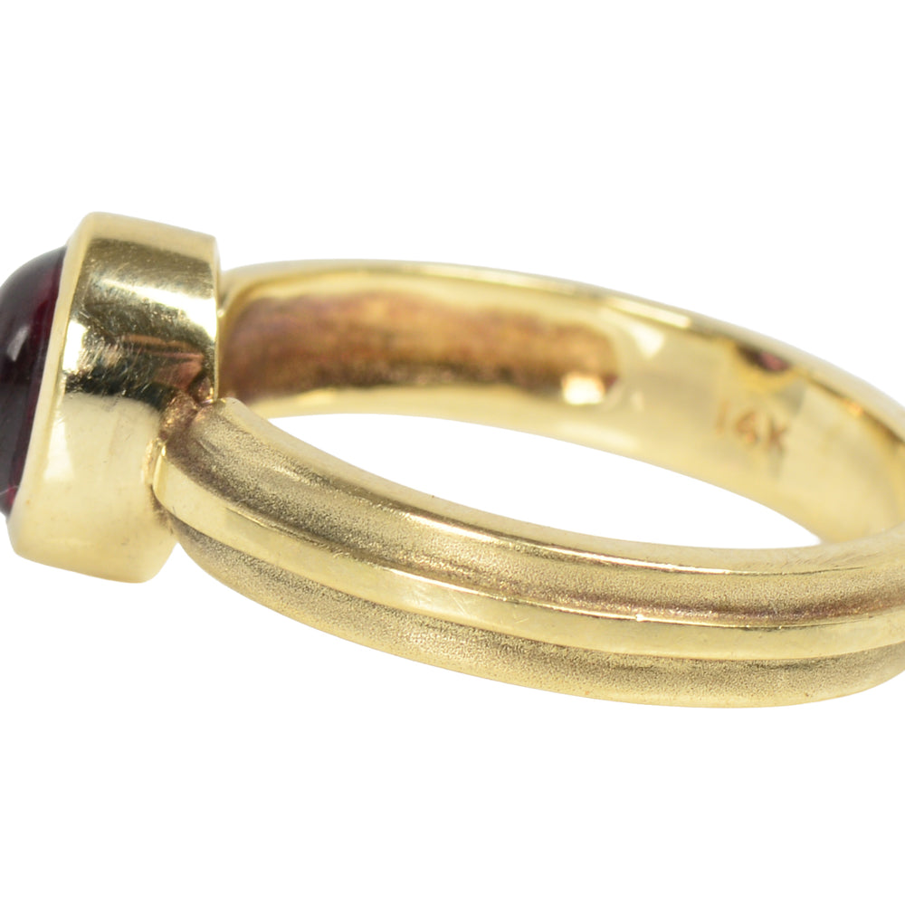 Vintage Garnet Bezel Set 14k Gold Ring – The Three Graces