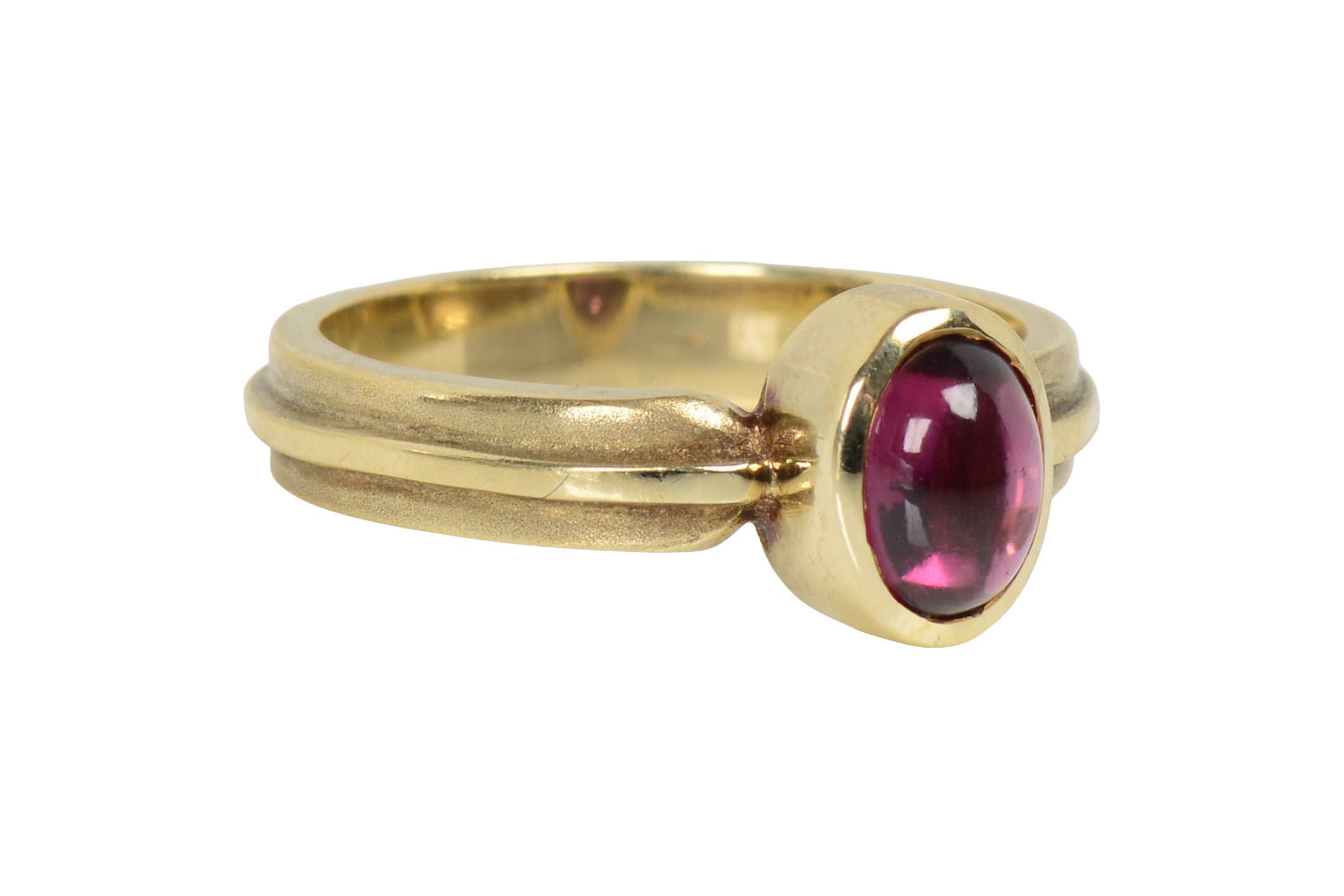 Vintage Garnet Bezel Set 14k Gold Ring – The Three Graces