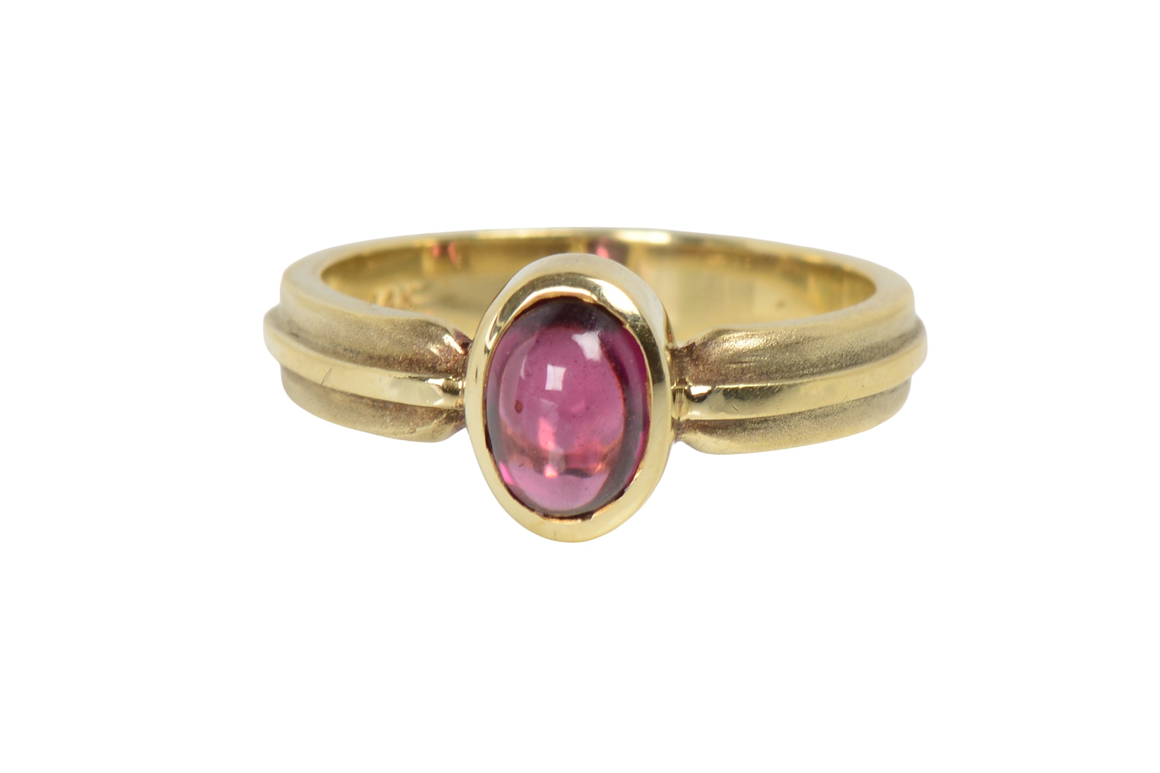 Vintage Garnet Bezel Set 14k Gold Ring – The Three Graces