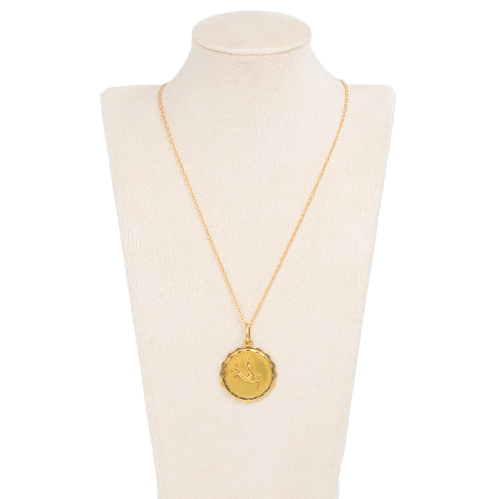 
                      
                        Earth Sign - Vintage Capricorn Italian 18k Gold Pendant
                      
                    
