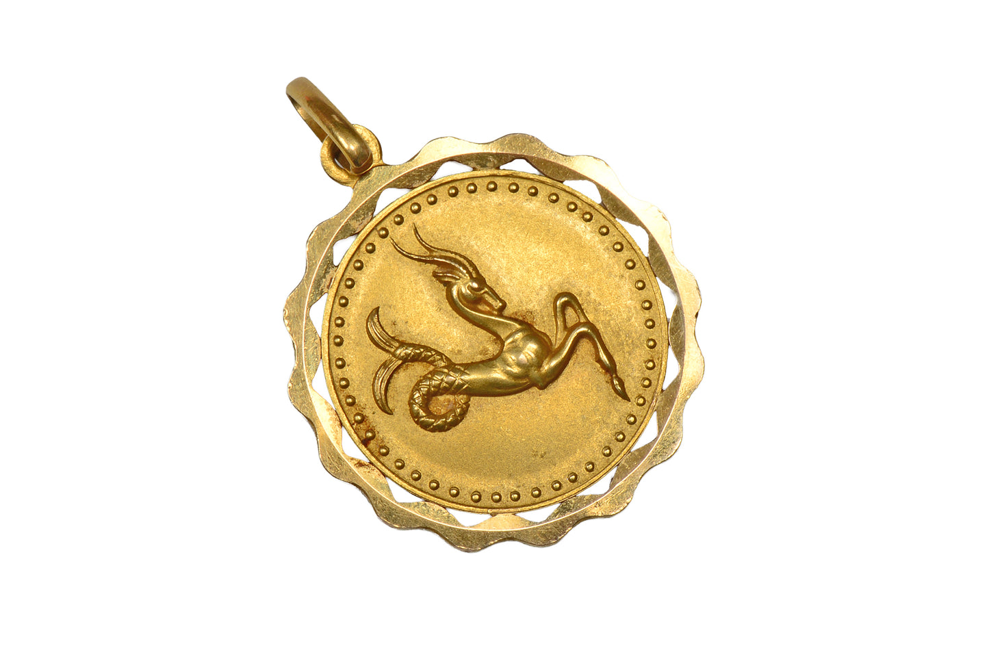 Earth Sign - Vintage Capricorn Italian 18k Gold Pendant