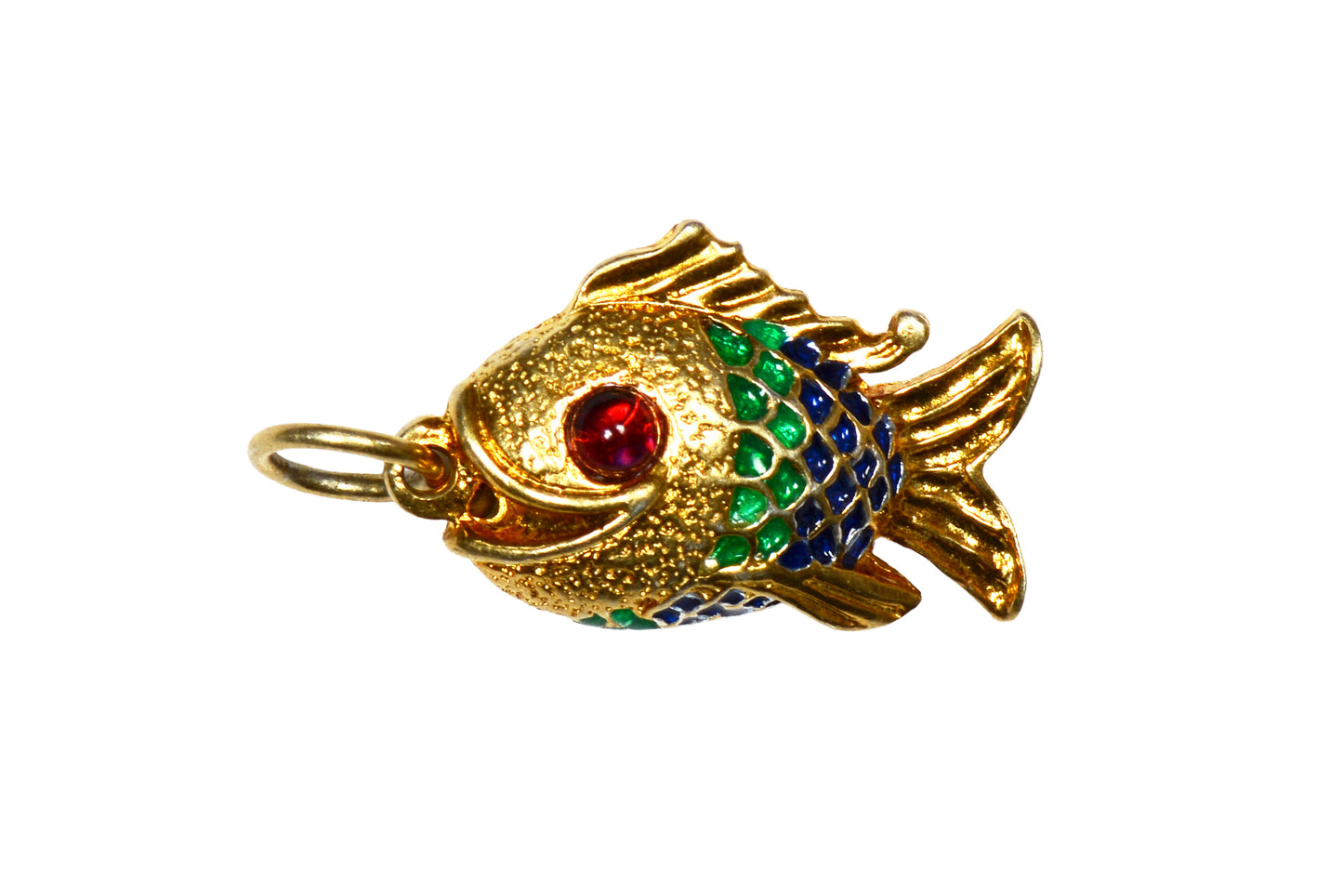 Catchy - Vintage Vermeil Enamel Fish Pendant