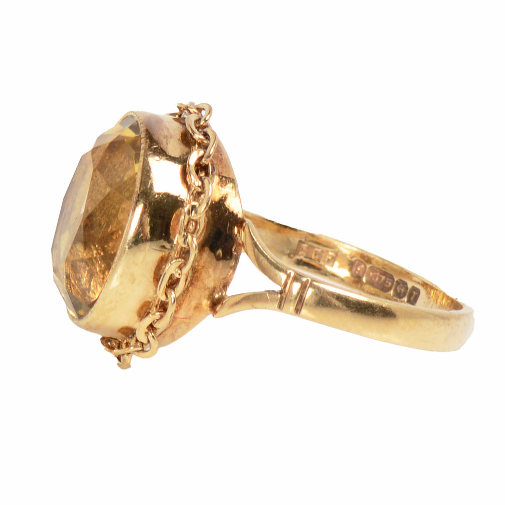 
                      
                        Vintage Bezel Set Oval Citrine Gold Ring
                      
                    
