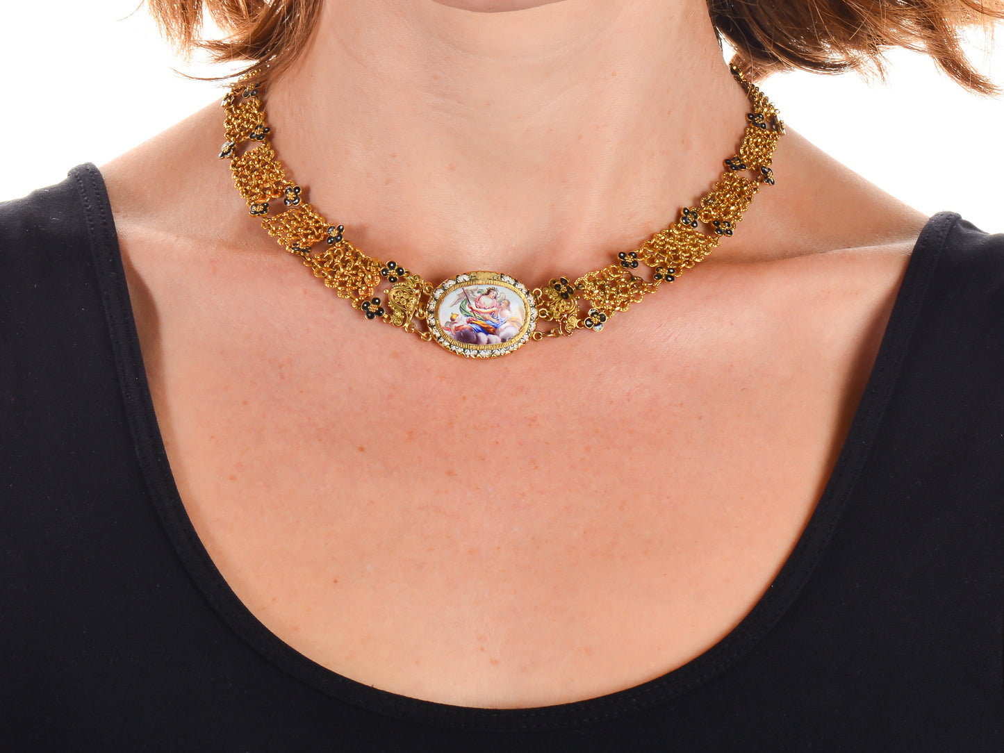 17th Century Enamel & Gold Necklace