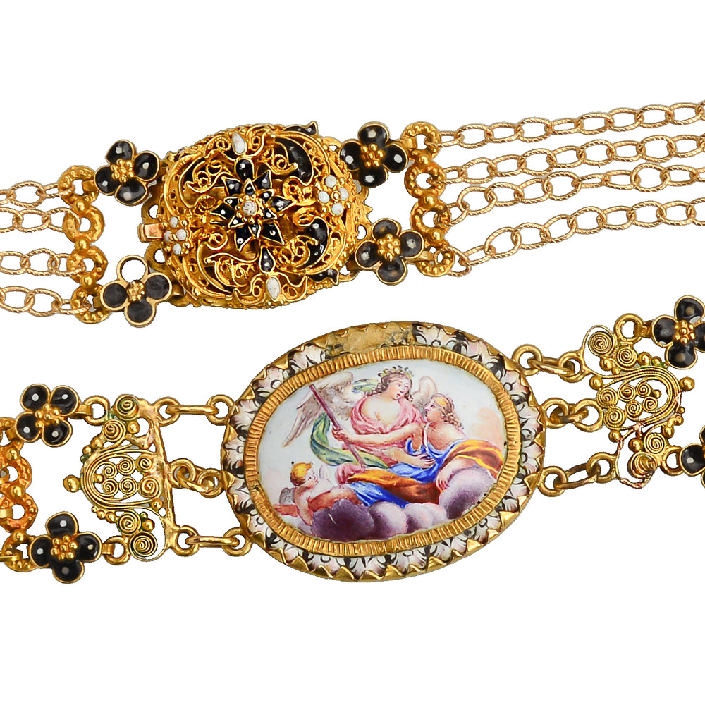 17th Century Enamel & Gold Necklace