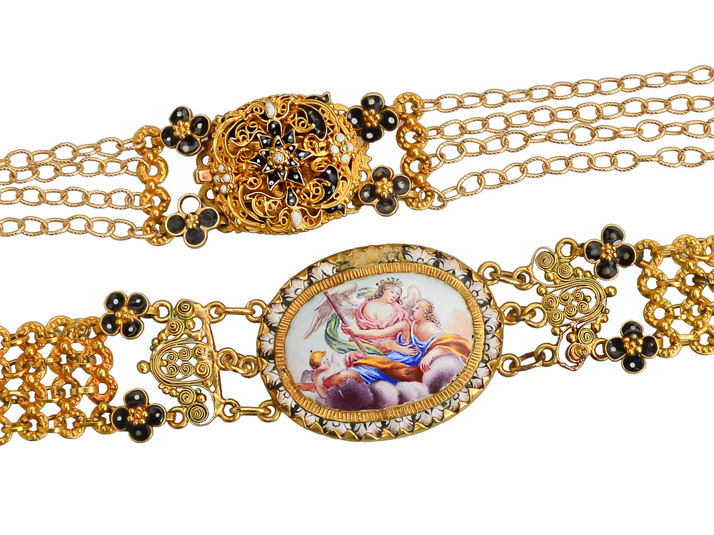 17th Century Enamel & Gold Necklace