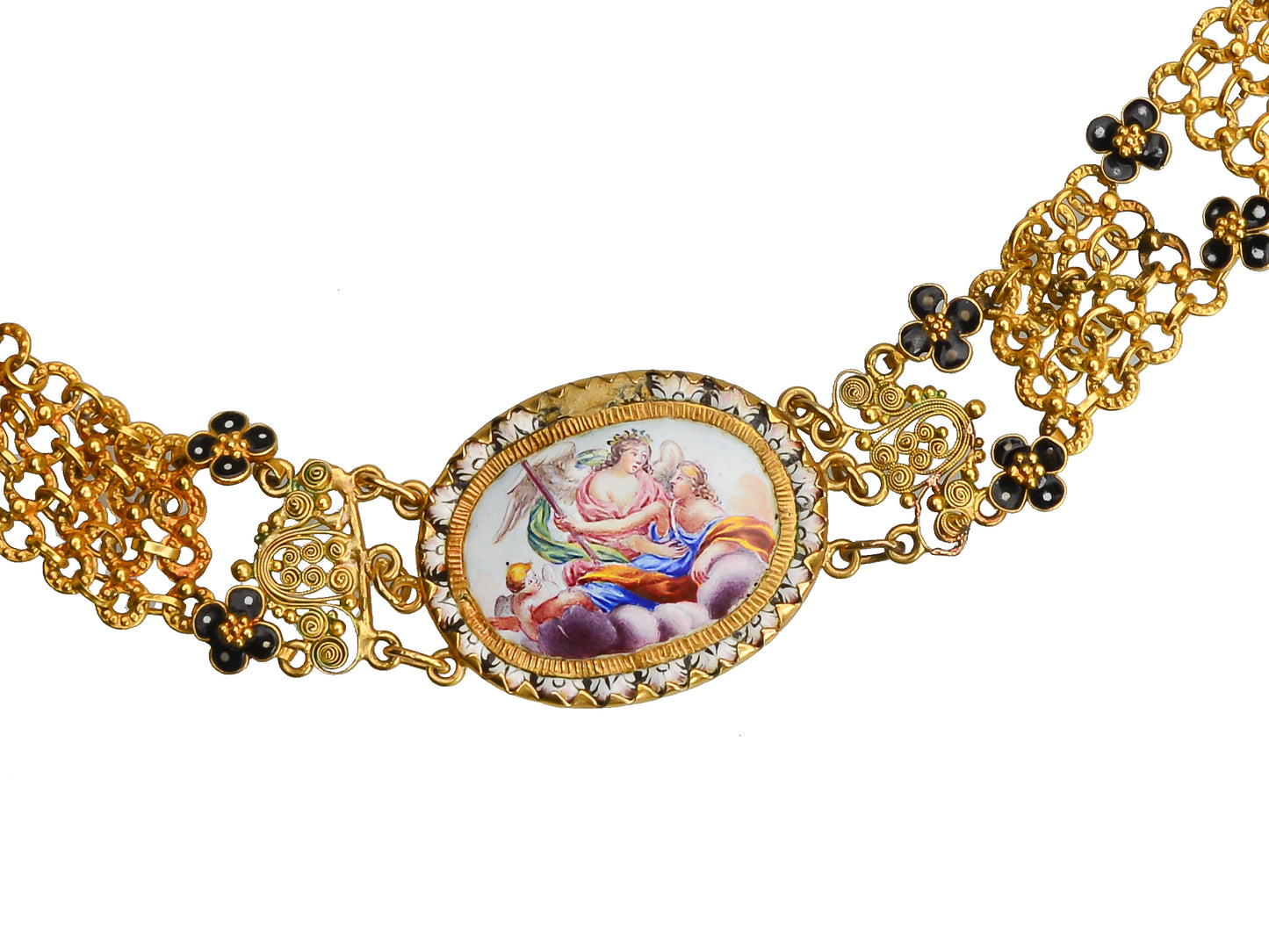 17th Century Enamel & Gold Necklace