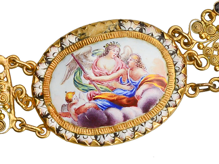 17th Century Enamel & Gold Necklace