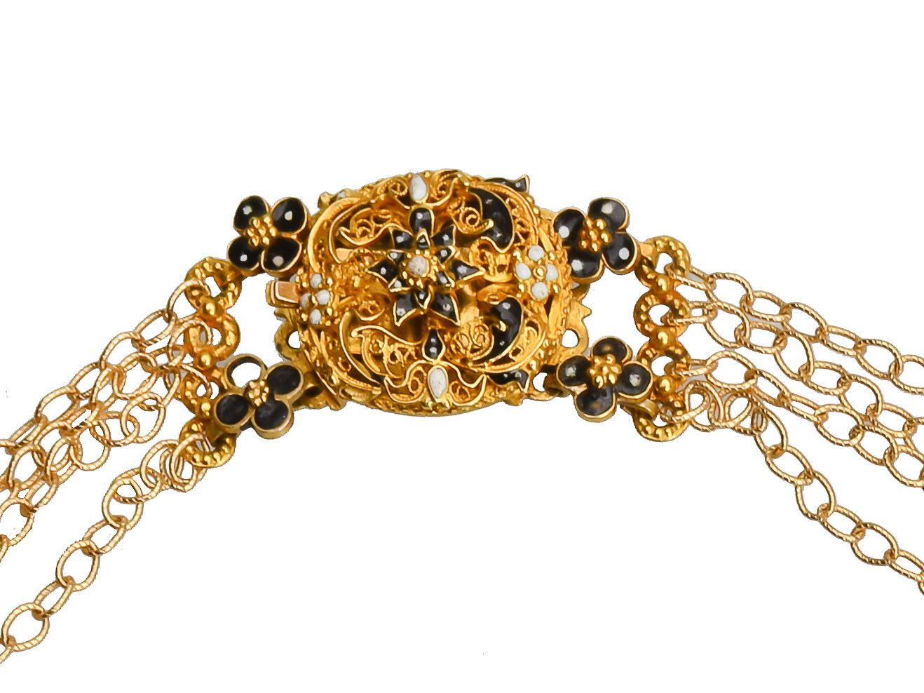 17th Century Enamel & Gold Necklace