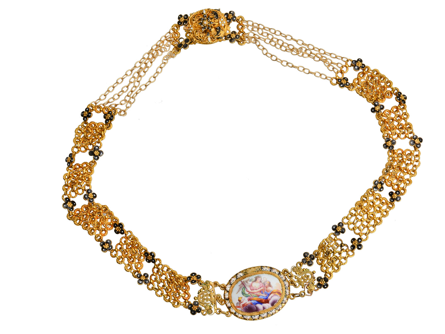 17th Century Enamel & Gold Necklace