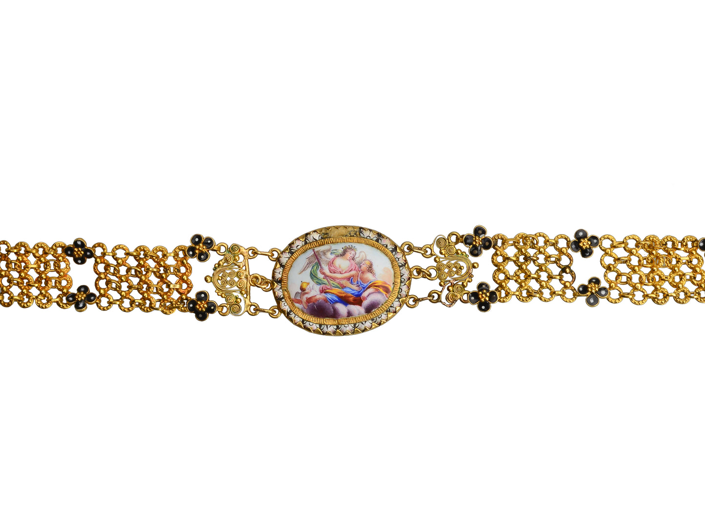 17th Century Enamel & Gold Necklace