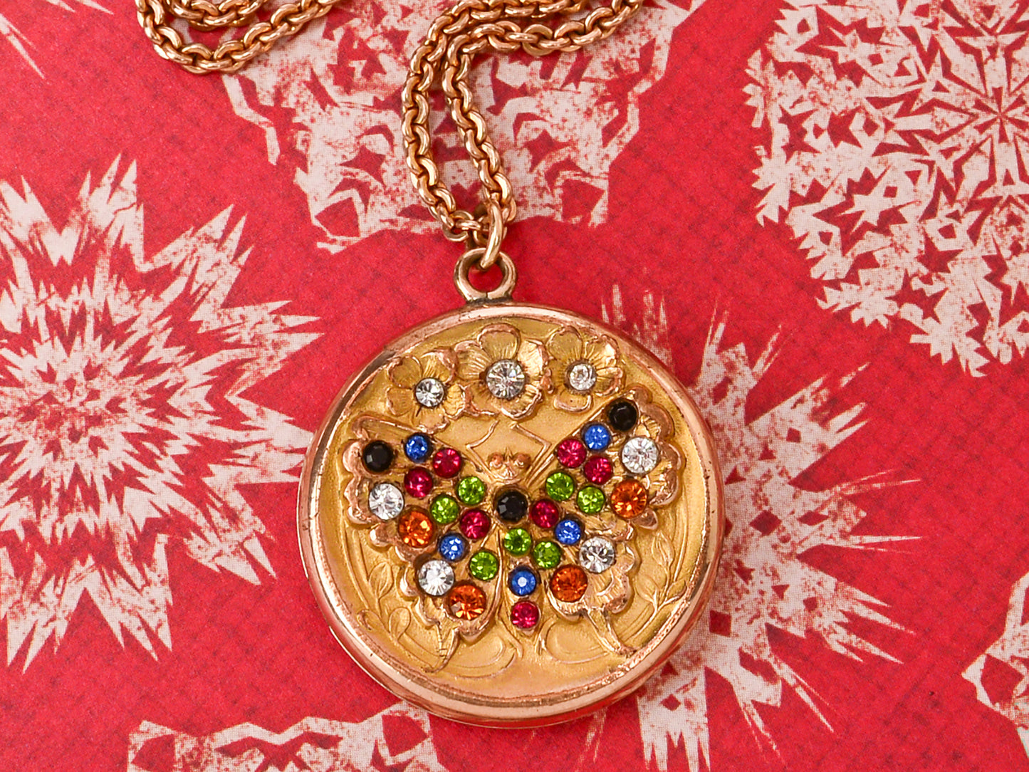 Butterfly Baby - Multicolored Paste Locket with Chain