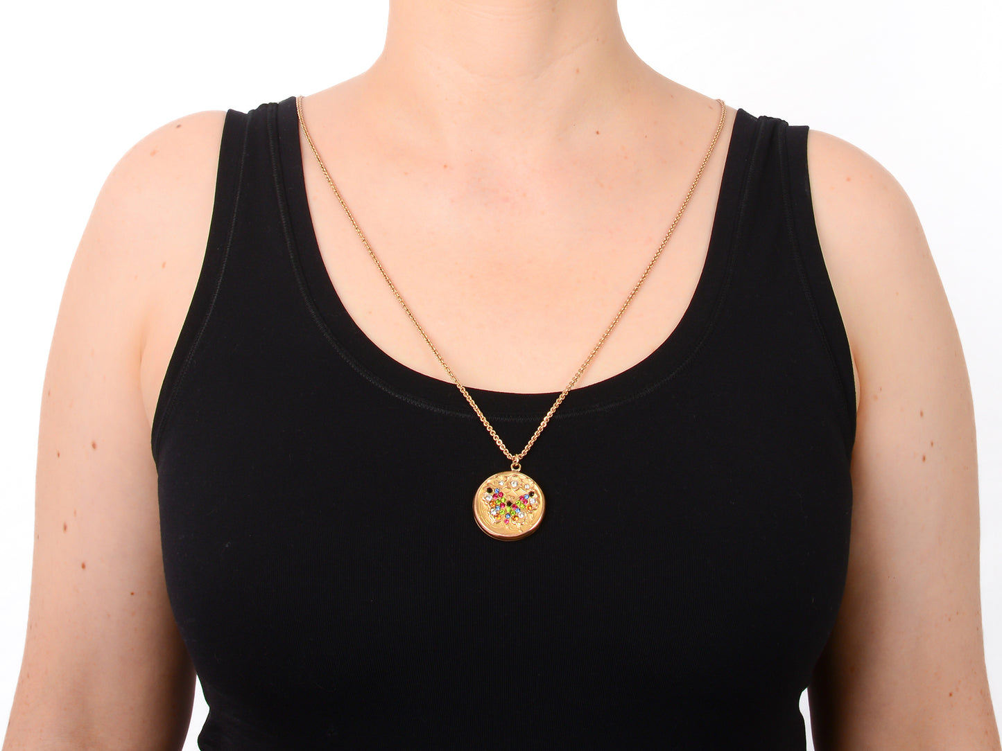 Butterfly Baby - Multicolored Paste Locket with Chain