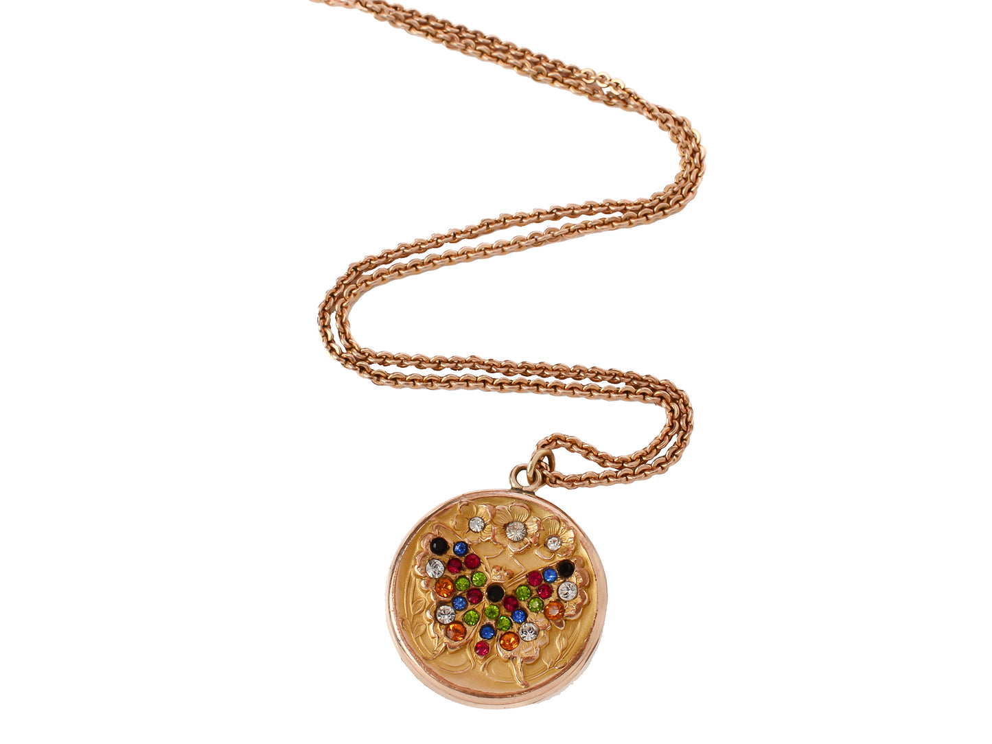 Butterfly Baby - Multicolored Paste Locket with Chain