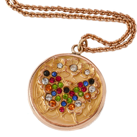 Butterfly Baby - Multicolored Paste Locket with Chain
