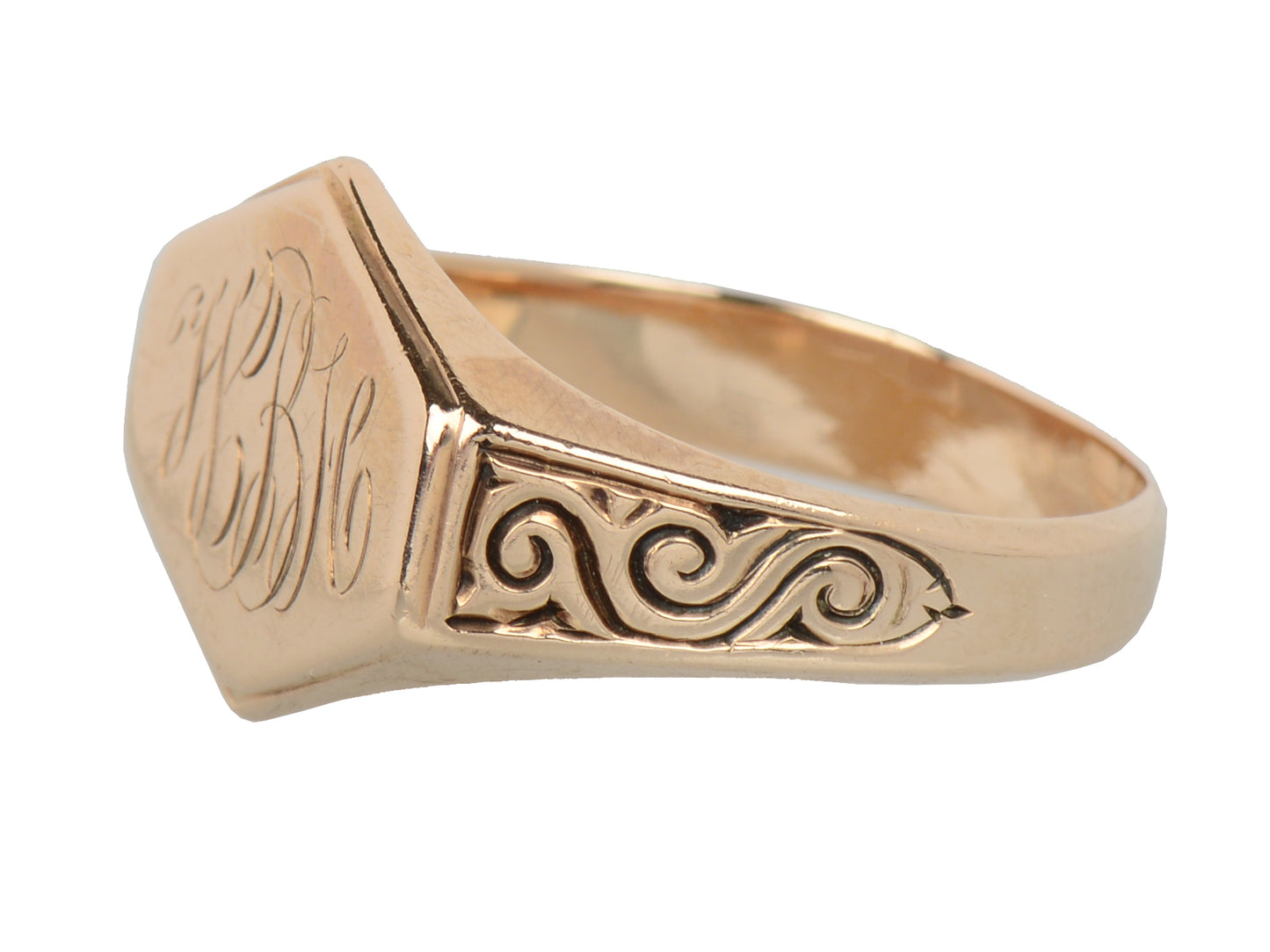 East West Oriented Gold Signet Ring