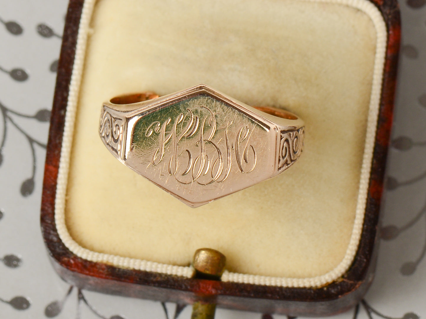 East West Oriented Gold Signet Ring