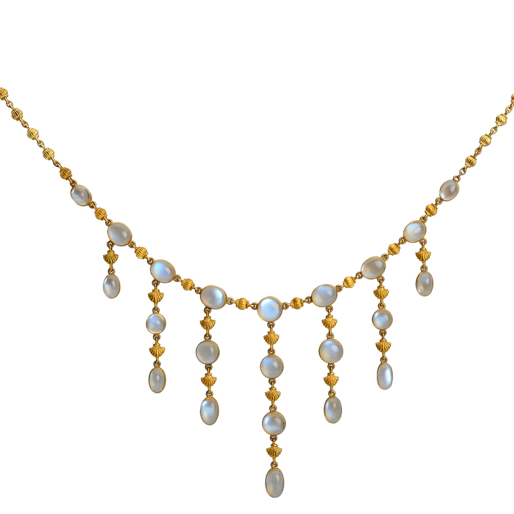 
                      
                        Art Nouveau Blue Moonstone Fringe Necklace
                      
                    
