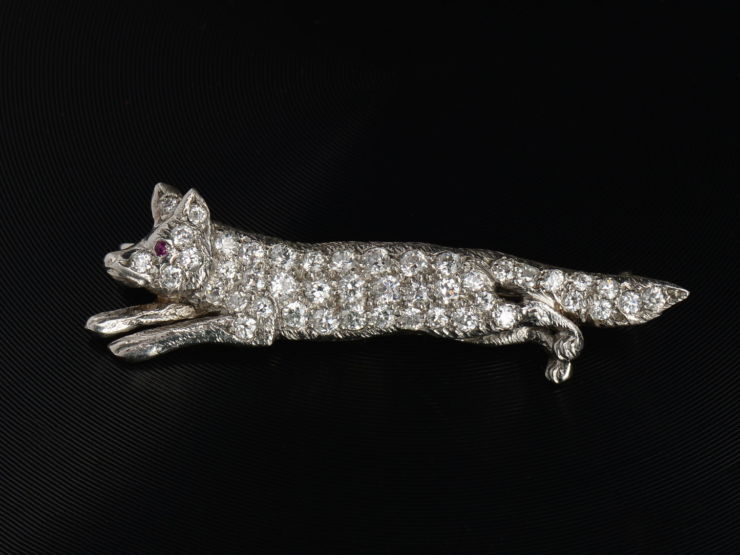 Signed Tiffany & Co. Diamond Fox Brooch