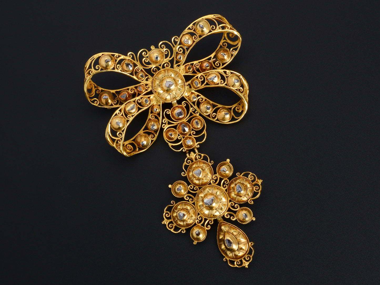 Splendid Sun - Georgian Iberian Diamond Pendant Brooch