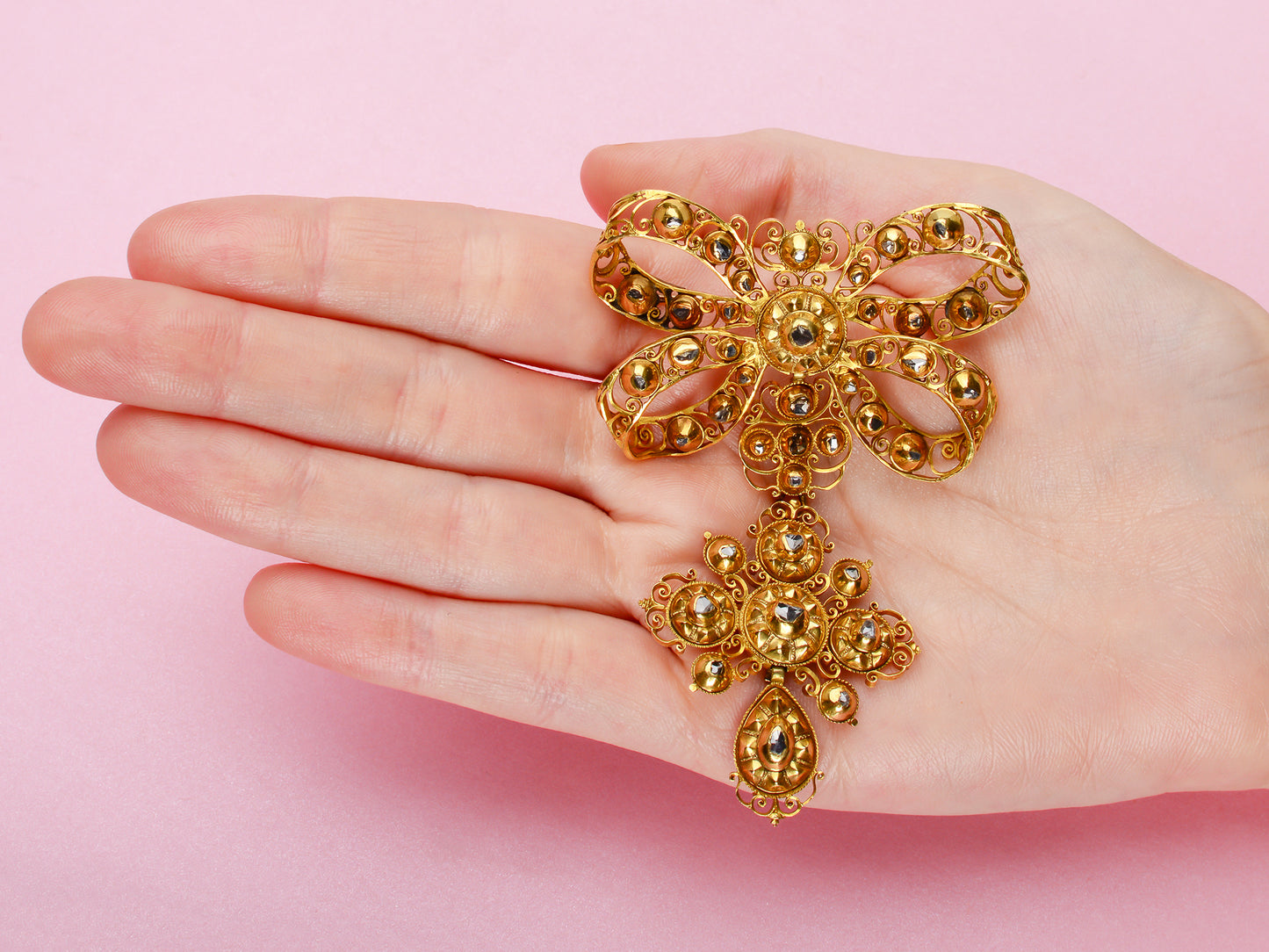 Splendid Sun - Georgian Iberian Diamond Pendant Brooch
