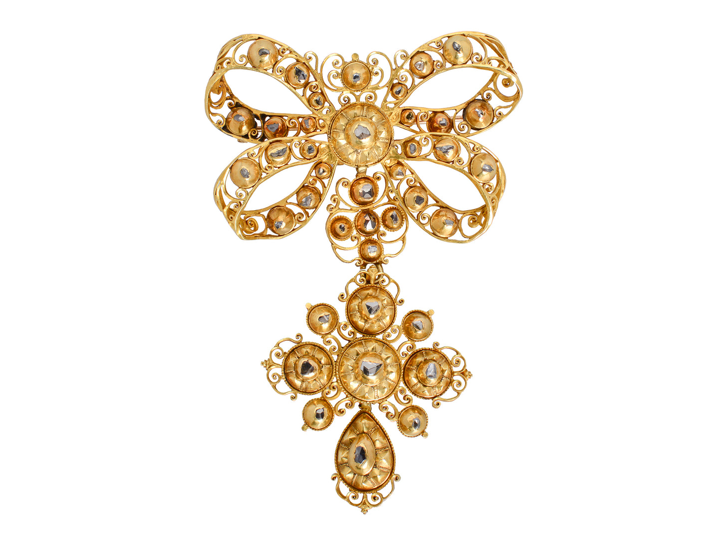 Splendid Sun - Georgian Iberian Diamond Pendant Brooch