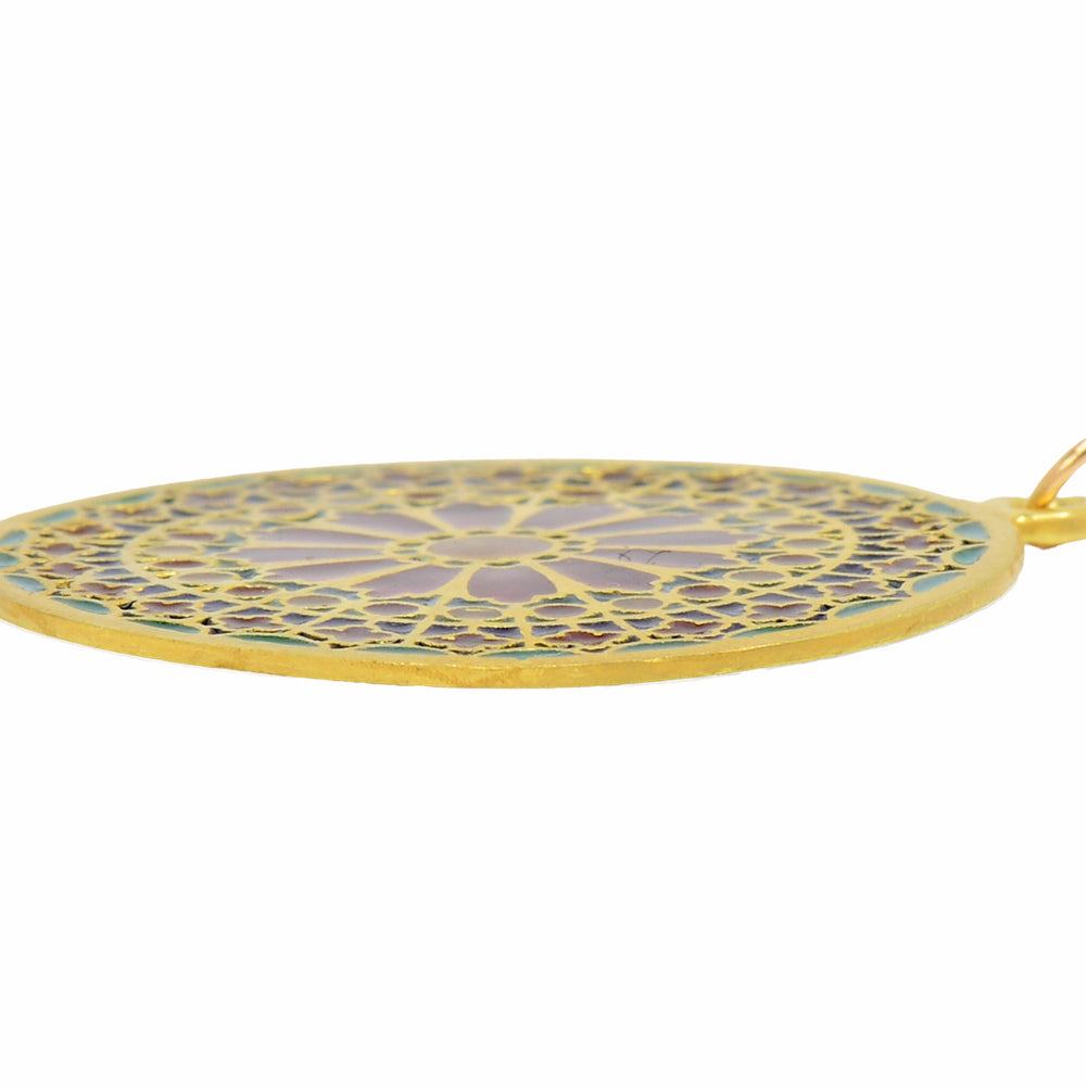 
                      
                        French Plique-à-jour Enamel 18k Gold Pendant
                      
                    