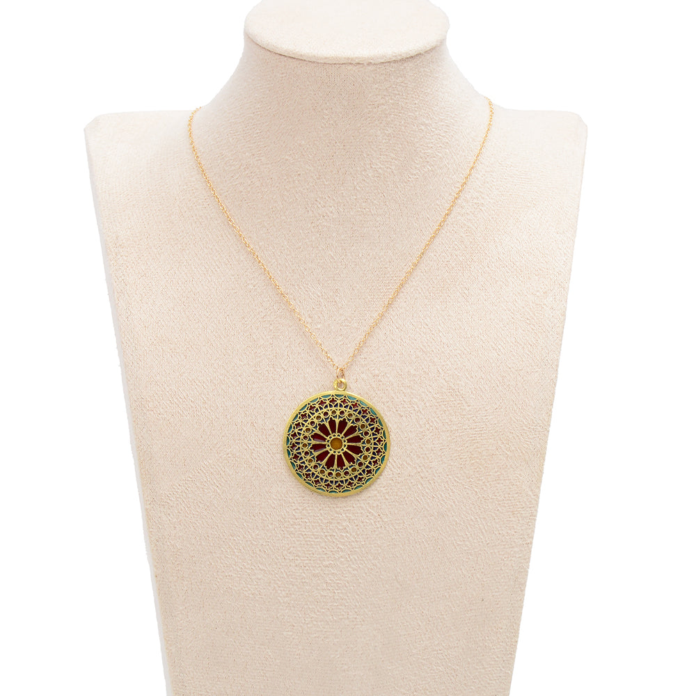 
                      
                        French Plique-à-jour Enamel 18k Gold Pendant
                      
                    