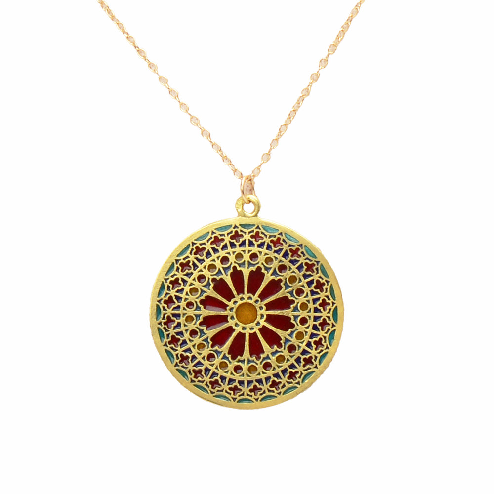 
                      
                        French Plique-à-jour Enamel 18k Gold Pendant
                      
                    