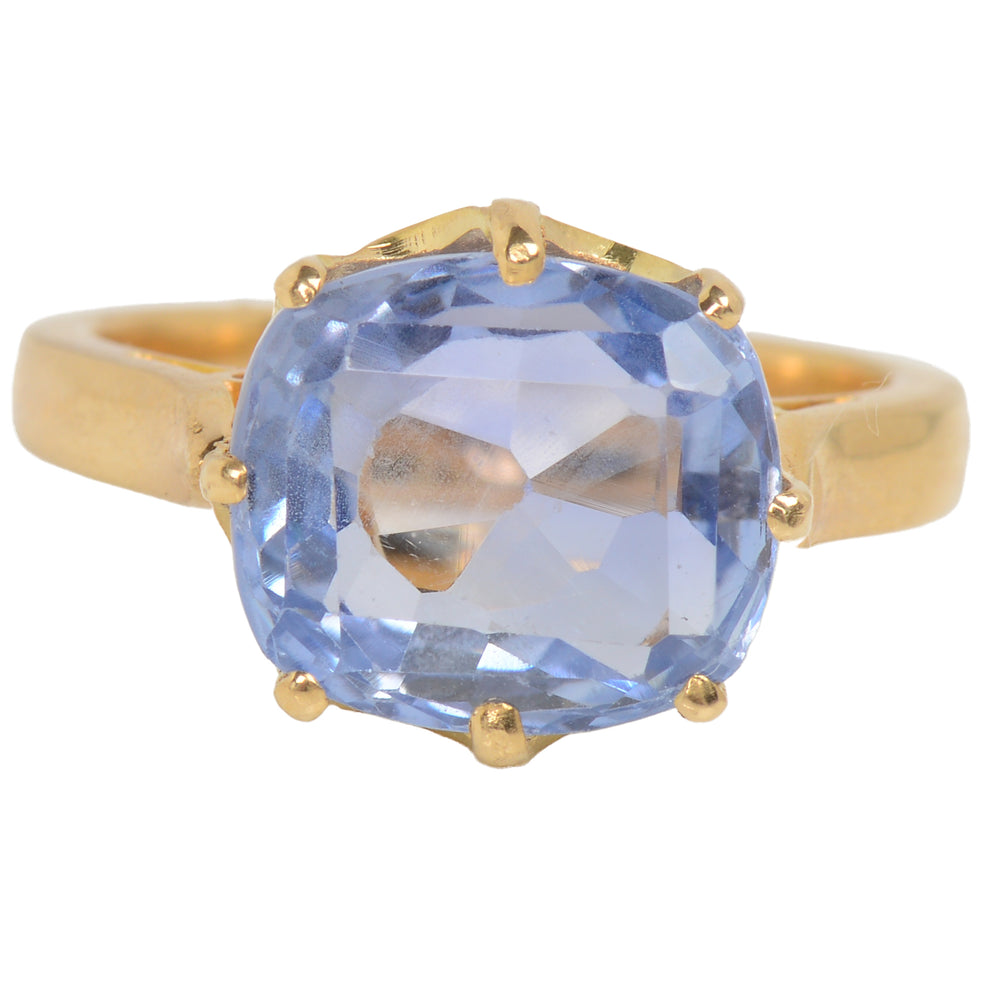 Vintage French No Heat 6.4 C. Sapphire Gold RIng
