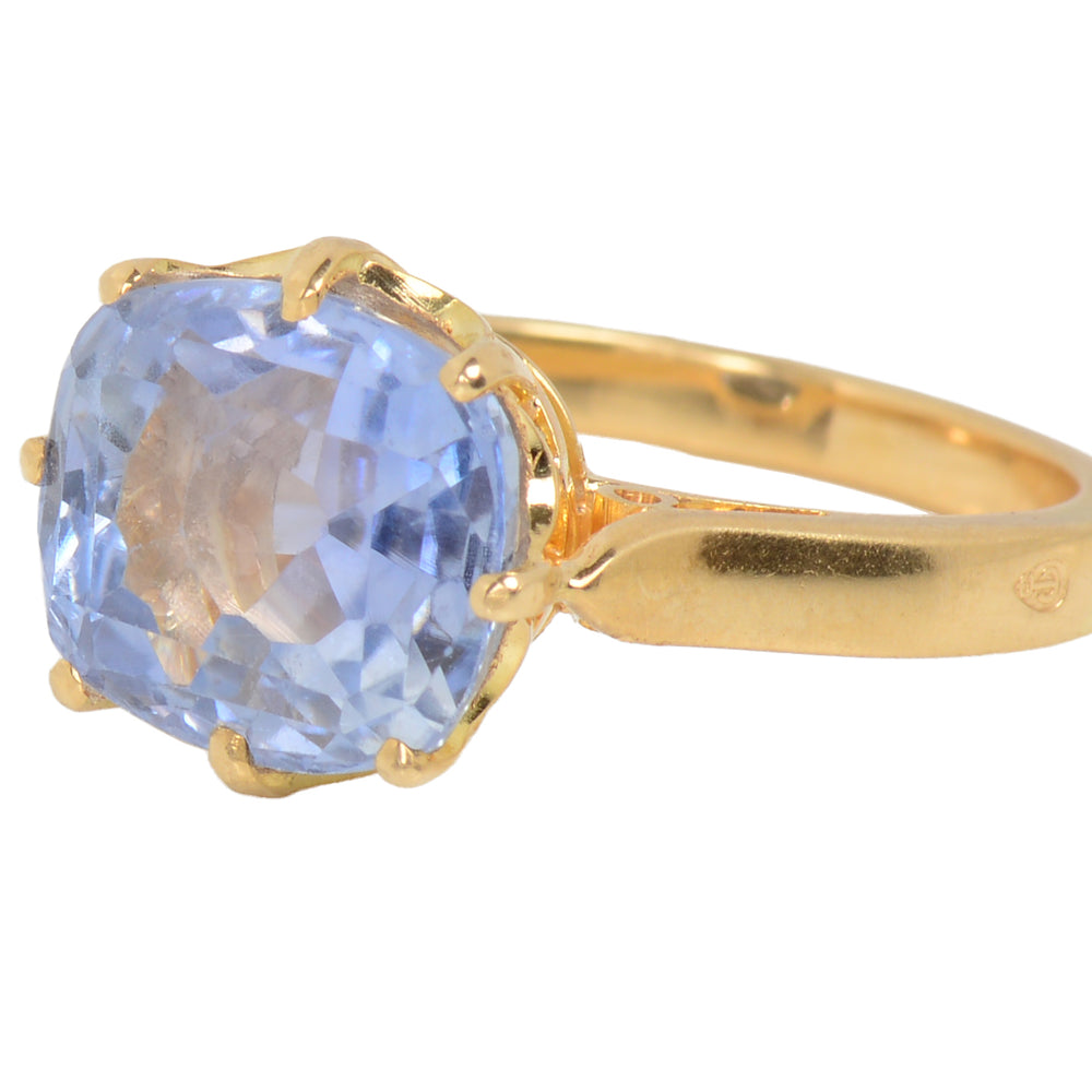 Vintage French No Heat 6.4 C. Sapphire Gold RIng