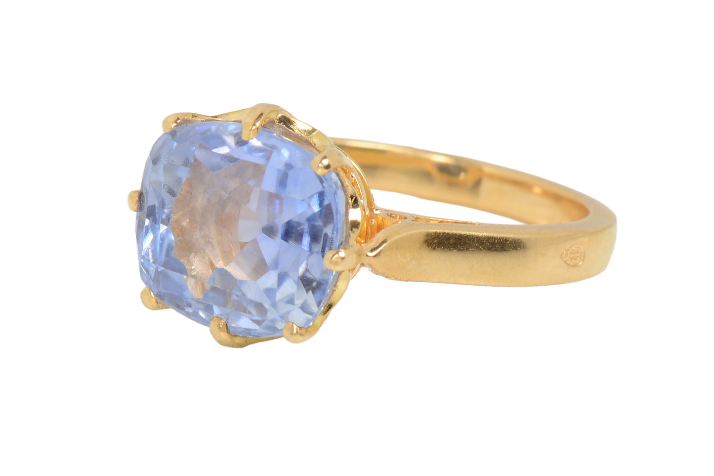 Vintage French No Heat 6.4 C. Sapphire Gold RIng